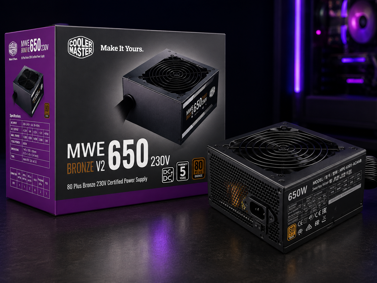 Fuente de poder Cooler Master Mwe 650 Bronze V2